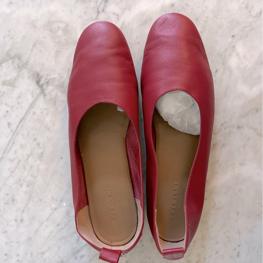 Everlane The Day Glove Red Made In Italy Slip On Shoes.  Size 10.5